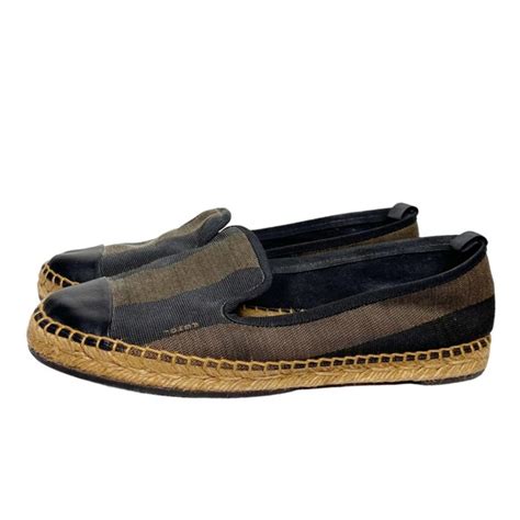 fendi junia striped leather espadrille flats|Fendi Striped Espadrilles .